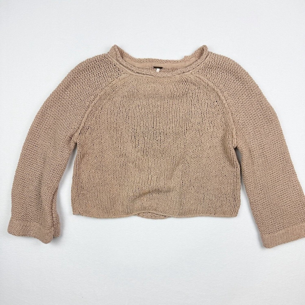 Free People Endless Stories Sweater XS Womens Mauve Boho Open Back Knit